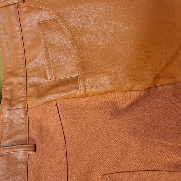 Women's Brown Leather Pants - Picture 7 of 7
